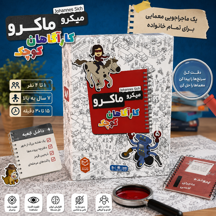 بازی فکری میکرو ماکرو: کارآگاهان کوچک | یک ماجراجویی معمایی برای تمام خانواده